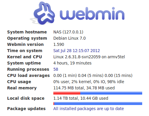 Up-to-date webmin Webmin